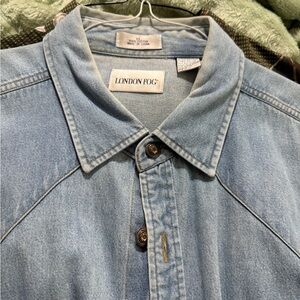 Vintage Men’s London Fog Denim Button-Up Shirt